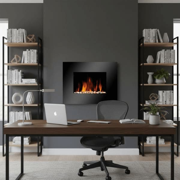 Chimenea Eléctrica MERCALOR 1800W Encastrable de Pared - Efecto Llama Realista LED Mercalor
