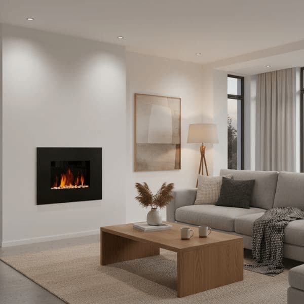 Chimenea Eléctrica MERCALOR 1800W Encastrable de Pared - Efecto Llama Realista LED Mercalor