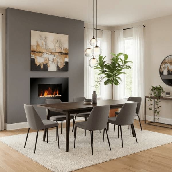 Chimenea Eléctrica MERCALOR 1800W Encastrable de Pared - Efecto Llama Realista LED Mercalor