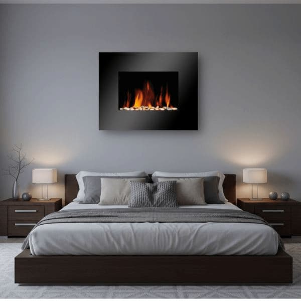 Chimenea Eléctrica MERCALOR 1800W Encastrable de Pared - Efecto Llama Realista LED Mercalor