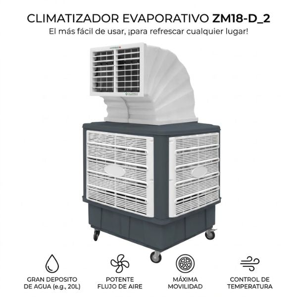 Bioclimatizadores Evaporativos Profesionales TECNA COOLVENT ZM 18‑T / Z 18‑D / Z 30‑D A Plus Rehabilitación Energética SL