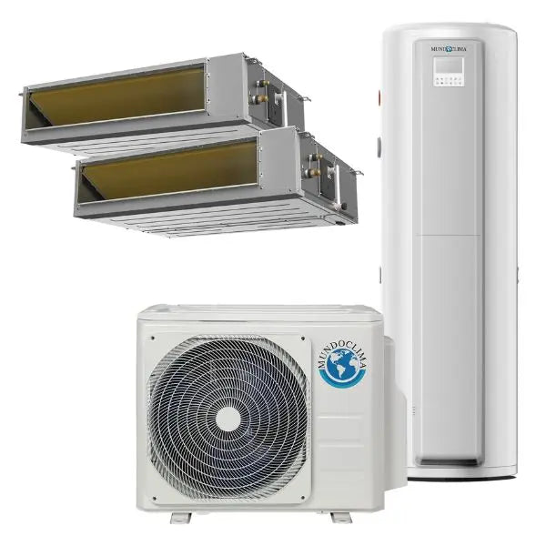 Conjunto Aire Acondicionado Conductos + ACS MUNDOCLIMA H14 | Aerotermia + Climatización | WiFi · R32 · Alta Eficiencia Mundoclima