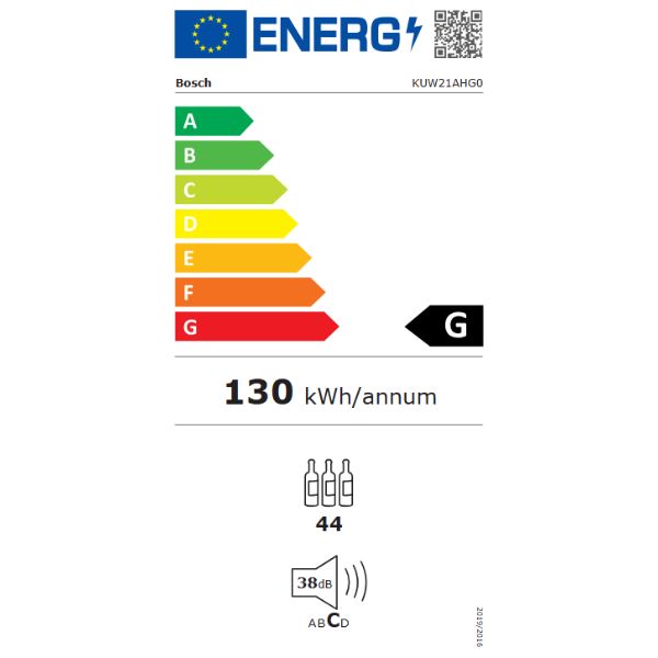 Etiqueta Energética Vinoteca Bosch KUW21AHG0 - A PLUS RENOVABLES