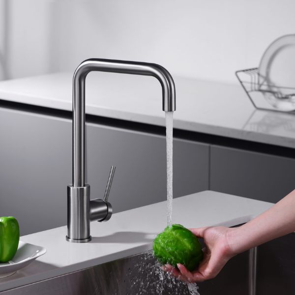 Grifería de Cocina Monomando SERIE LOIRA BLACK GUN METAL CEPILLADO - A PLUS RENOVABLES