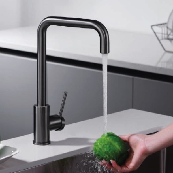 Grifería de Cocina Monomando SERIE LOIRA BLACK GUN METAL CEPILLADO - A PLUS RENOVABLES