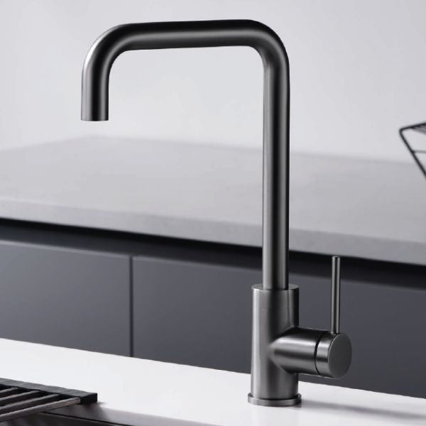 Grifería de Cocina Monomando SERIE LOIRA BLACK GUN METAL CEPILLADO - A PLUS RENOVABLES