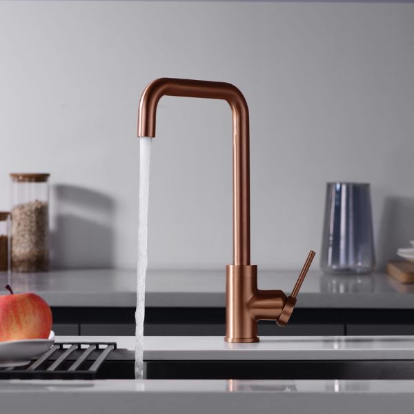Grifería de Cocina Monomando SERIE LOIRA ROSA ORO CEPILLADO - A PLUS RENOVABLES