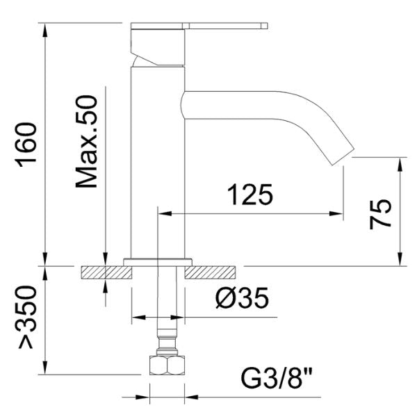 Grifo de Lavabo Monomando Nexus 70 mm - A PLUS RENOVABLES