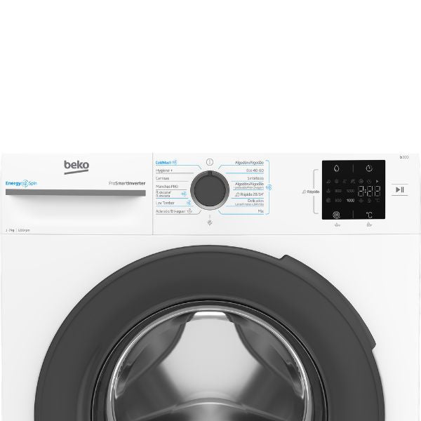 Lavadora Beko VBM3WFU37213WA | 7kg | 1200rpm | 15 Programas | Programación Diferida | Blanco Beko