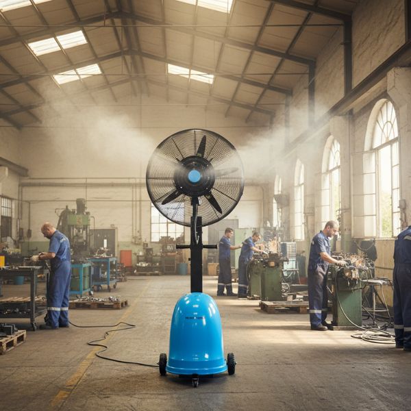 Ventilador Nebulizador MUNEB‑26‑P2 – Enfriamiento Adiabático para Exteriores Mundoclima