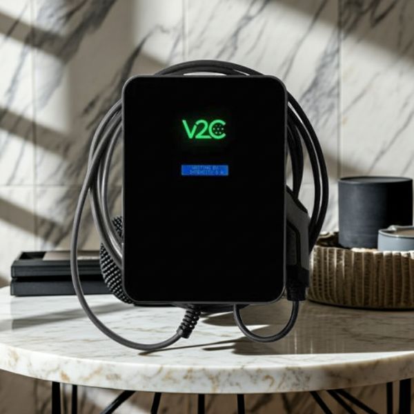 V2C Trydan 7,4 kW – Punto de Recarga Monofásico con Cable Tipo 2 · Protecciones Integradas · WiFi & Bluetooth Trydan