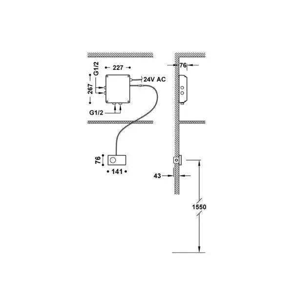 Control Ducha Termostático Electrónico Empotrado Shower Technology - A PLUS RENOVABLES